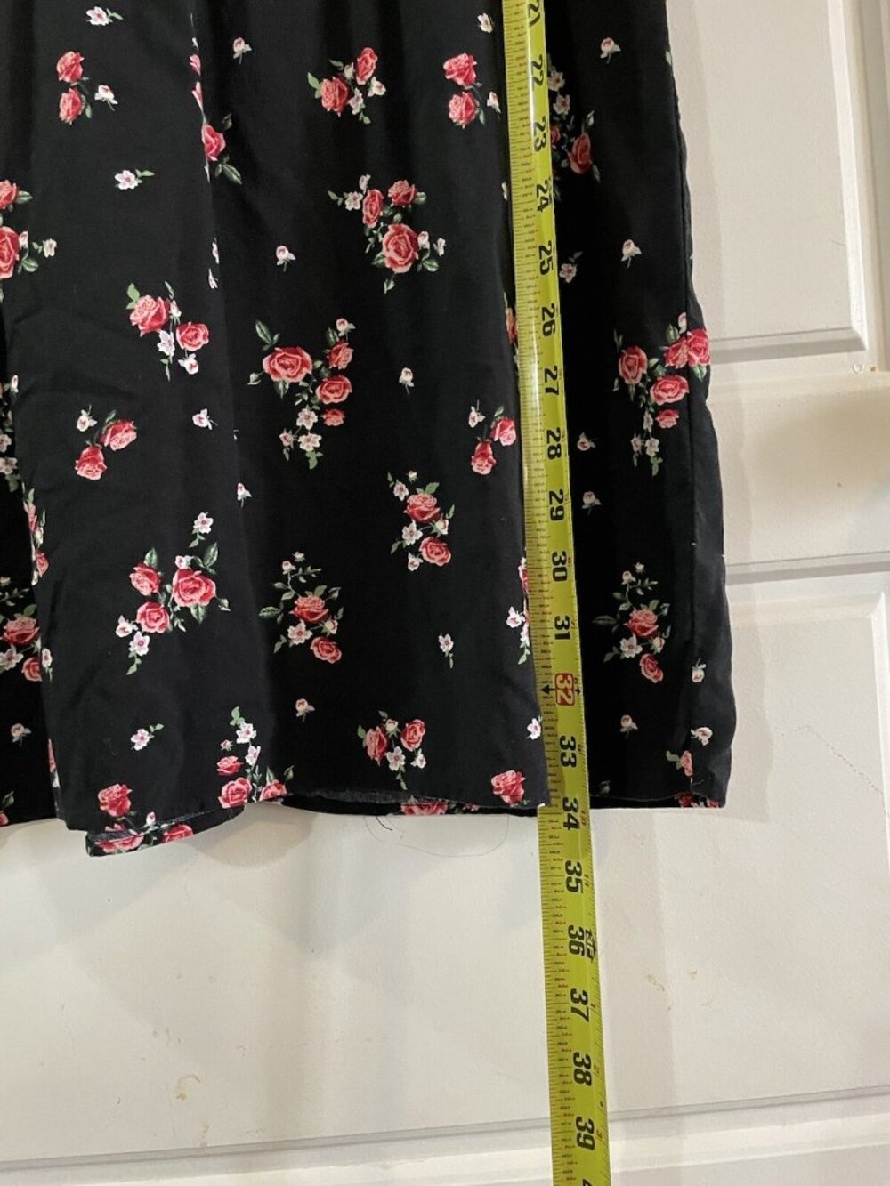 H&M Divided Womens Dress Black Floral Stretch KneeLength 3/4 Sleeve Size 12 - Picture 12 of 16